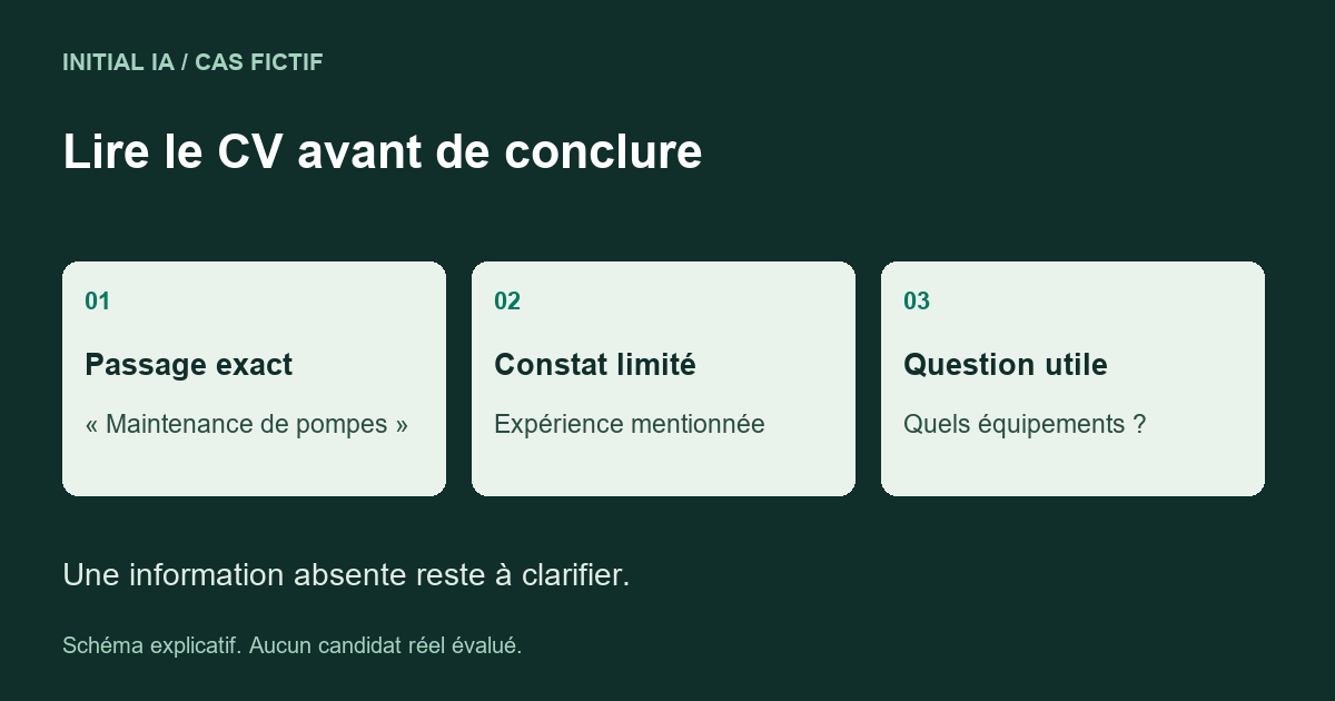 Lire les preuves du CV sans classer les personnes.